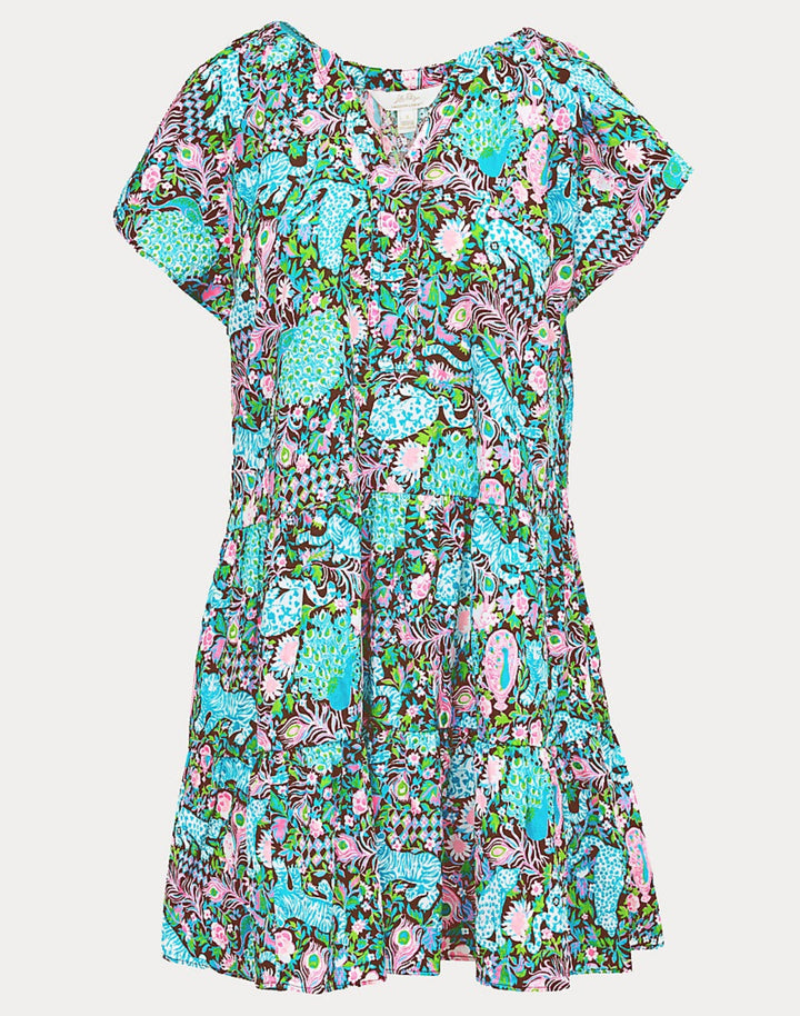 Norella Linen Dress - Multi Royal Zoo