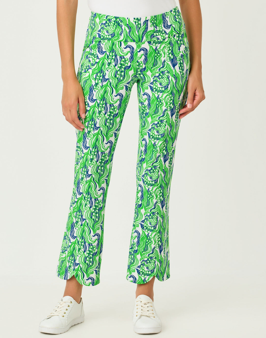 Corso Scallop Kick Flare Pant - Putting Green Lilly Of The Valley