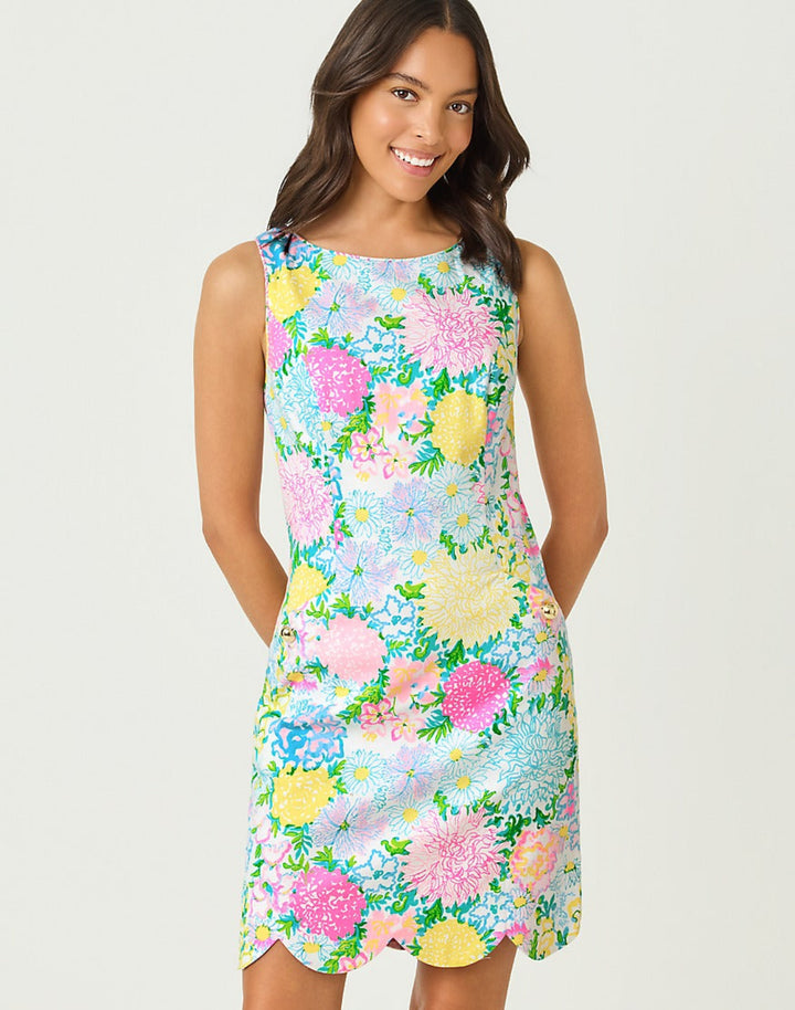 The Scallop Lilly Shift Dress - Multi Lilly Garden