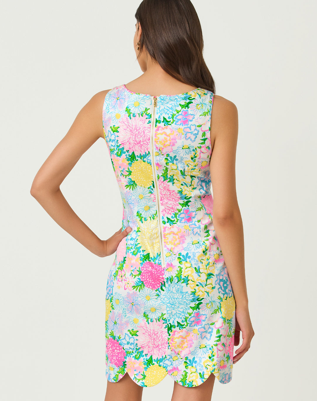 The Scallop Lilly Shift Dress - Multi Lilly Garden