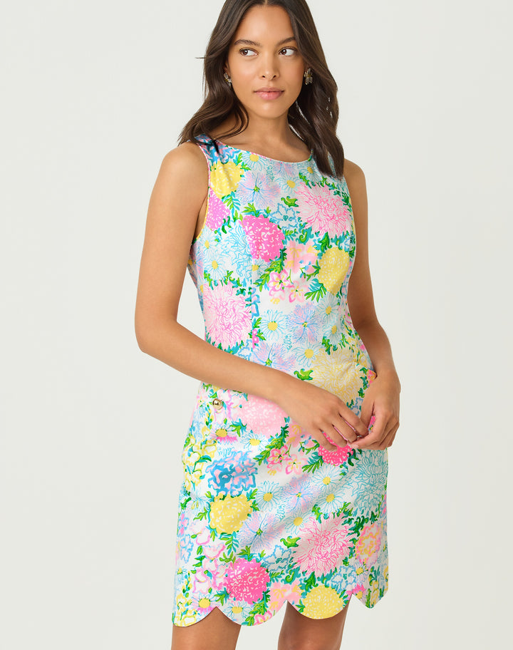 The Scallop Lilly Shift Dress - Multi Lilly Garden