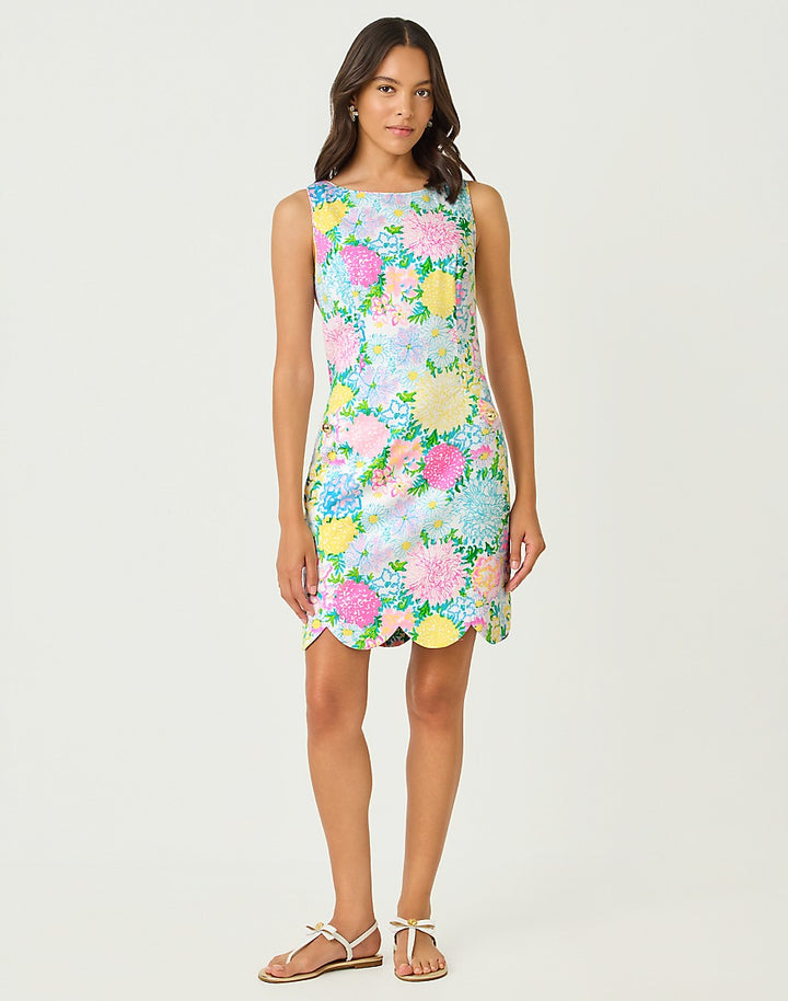 The Scallop Lilly Shift Dress - Multi Lilly Garden