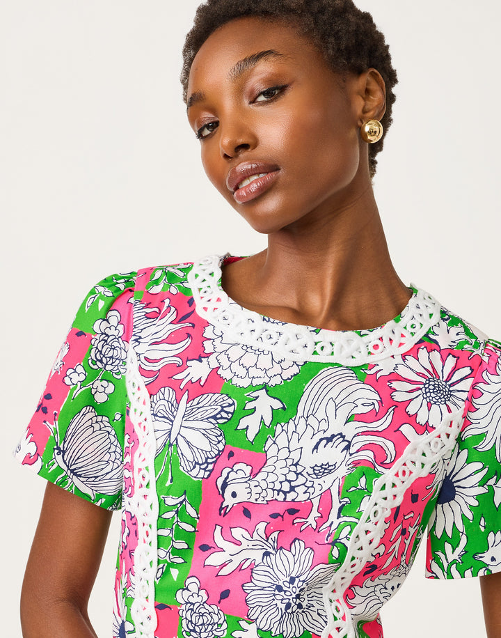 Salem Shift Romper - Cherry Blossom Chicken Check
