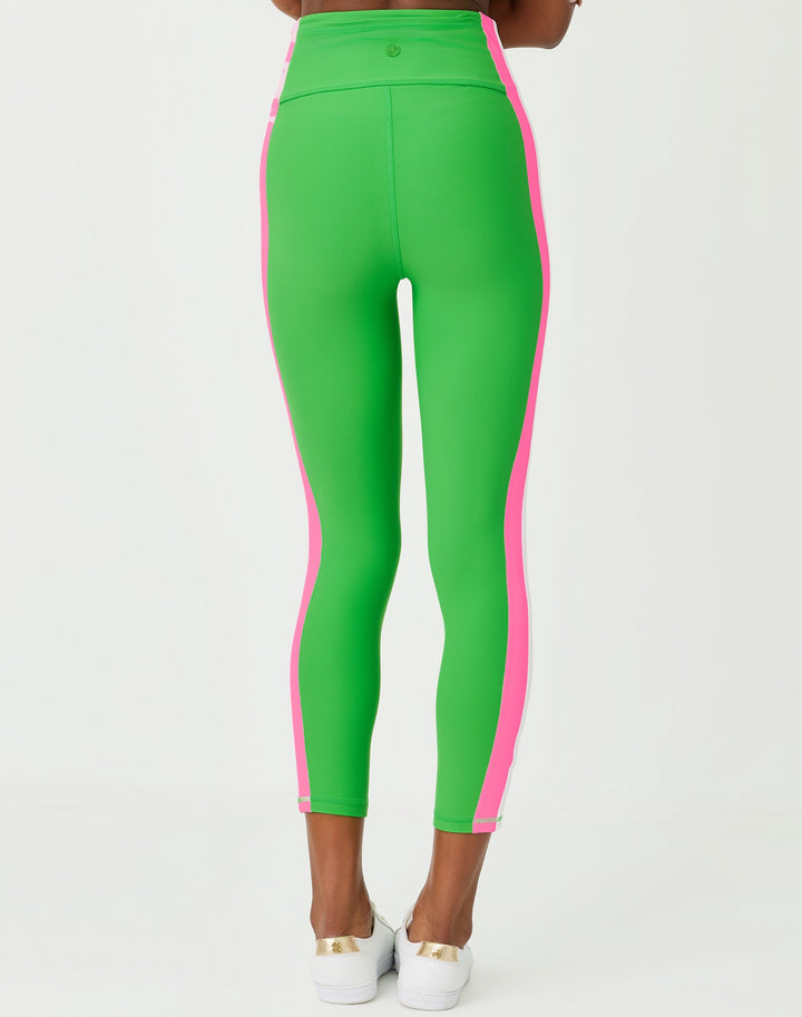 Weekender High Rise Midi Pant - Putting Green Colorblock Stripe