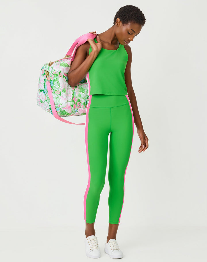 Weekender High Rise Midi Pant - Putting Green Colorblock Stripe