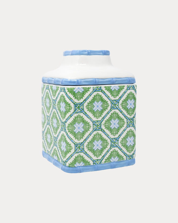 Tissue Holder - Bamboo Logo Trellis
