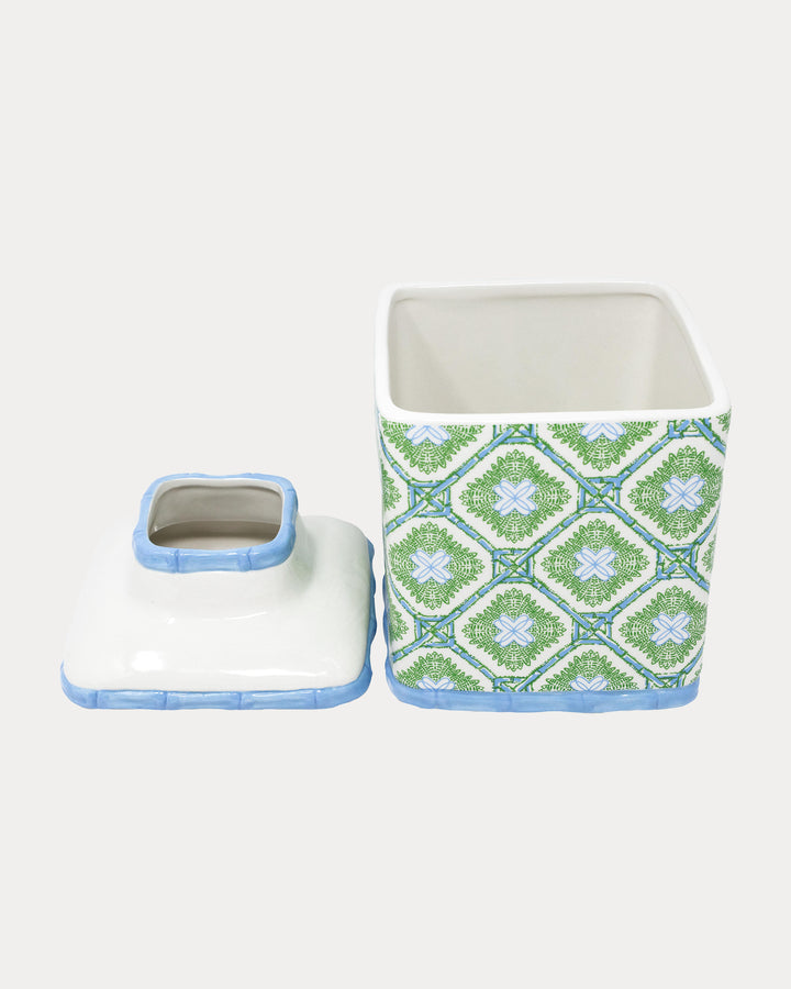 Tissue Holder - Bamboo Logo Trellis