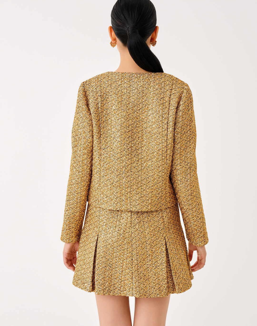Rohana Boucle Jacket - Gold Metallic Golden Glow