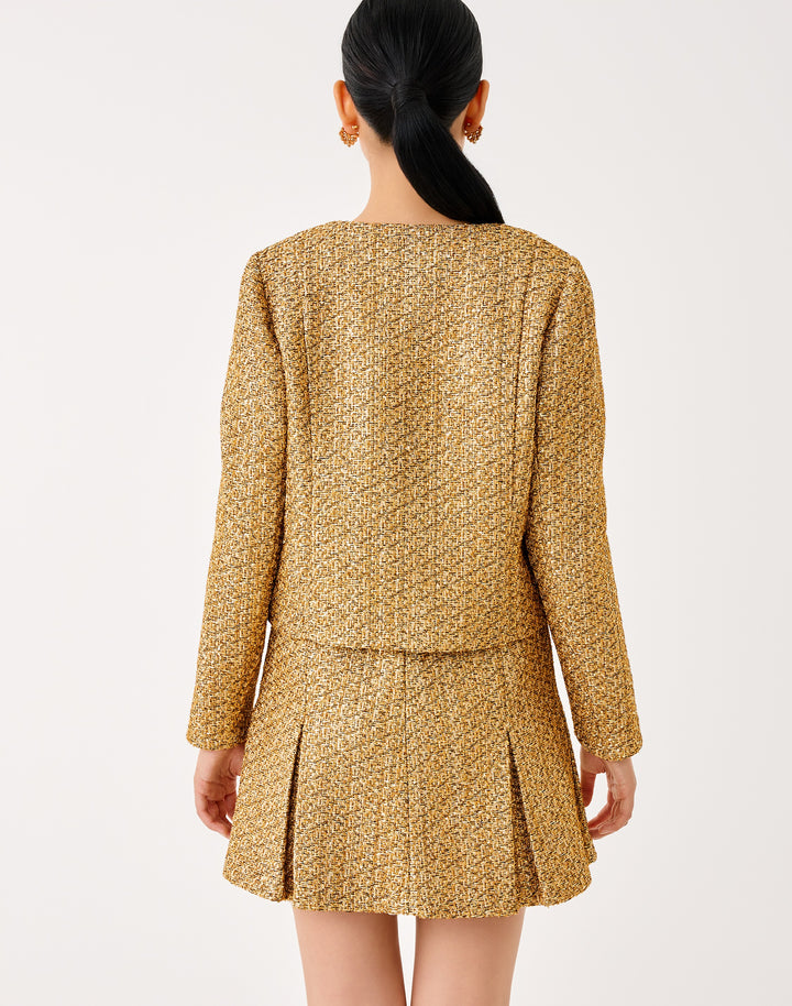 Rohana Boucle Jacket - Gold Metallic Golden Glow