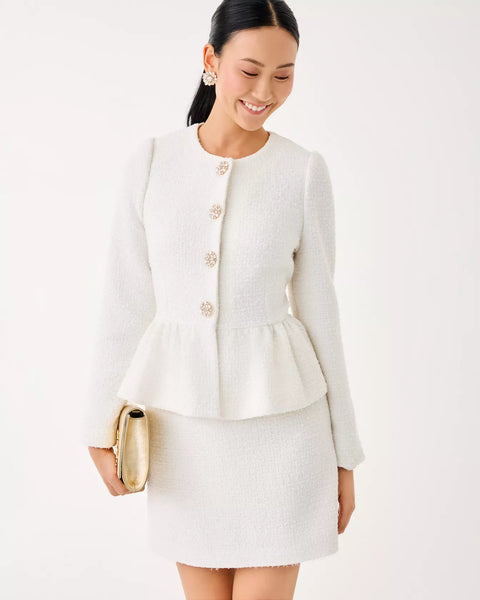 Araya Boucle Peplum Jacket – Peppermint Palm Lou