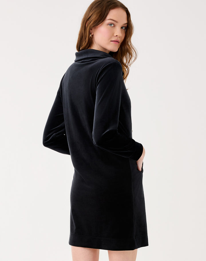 Eleni Velour Dress - Noir