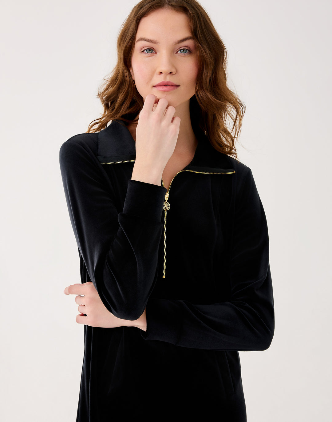 Eleni Velour Dress - Noir