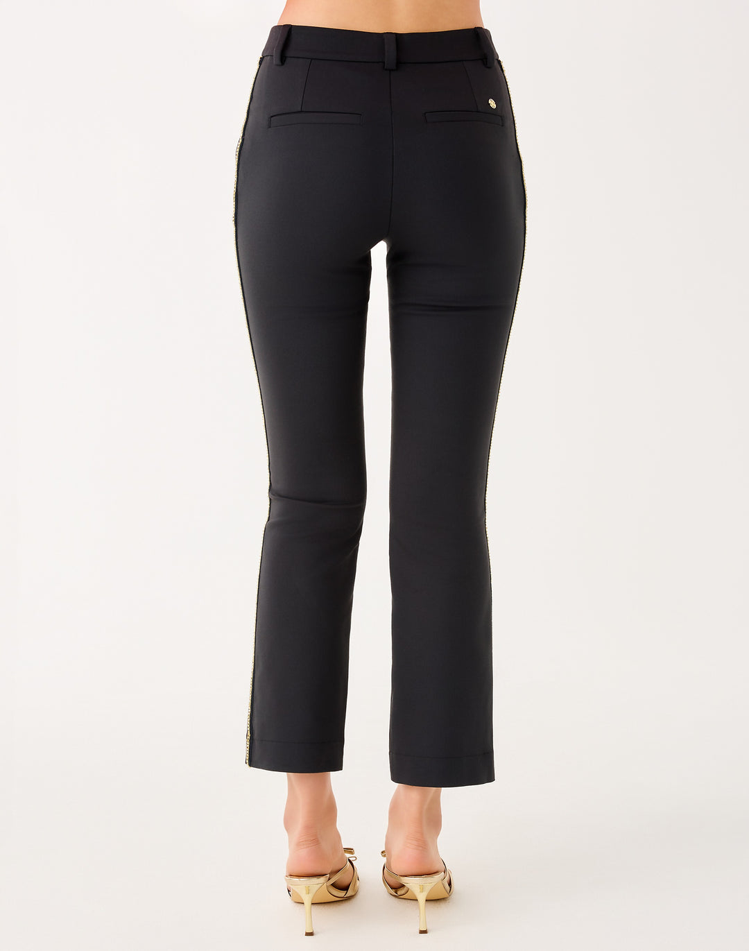 Ana Embellished Crop Flare Pant - Noir