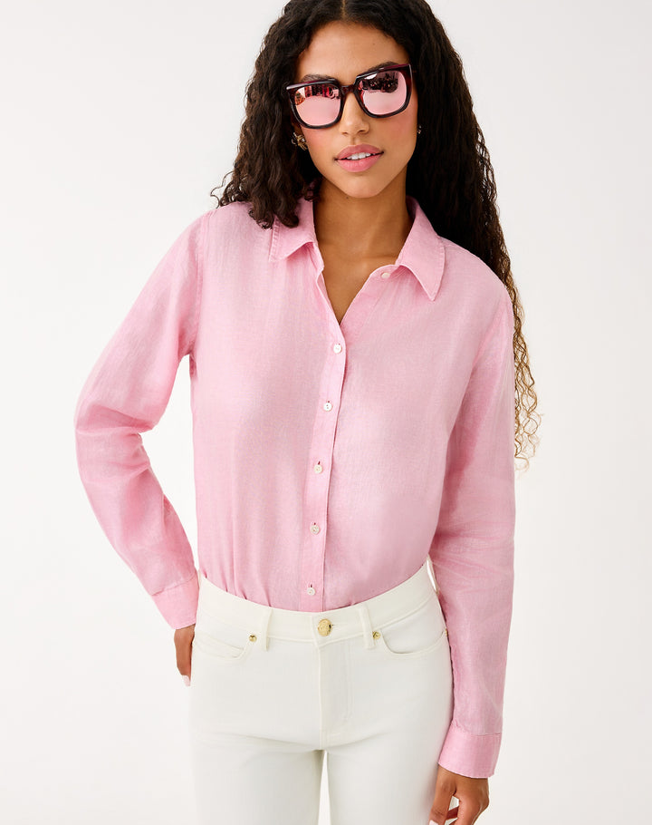 Sea View Metallic Button - Conch Shell Pink