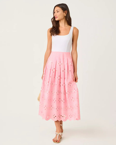 Lissette Eyelet Midi Dress  Peppermint Palm Lou