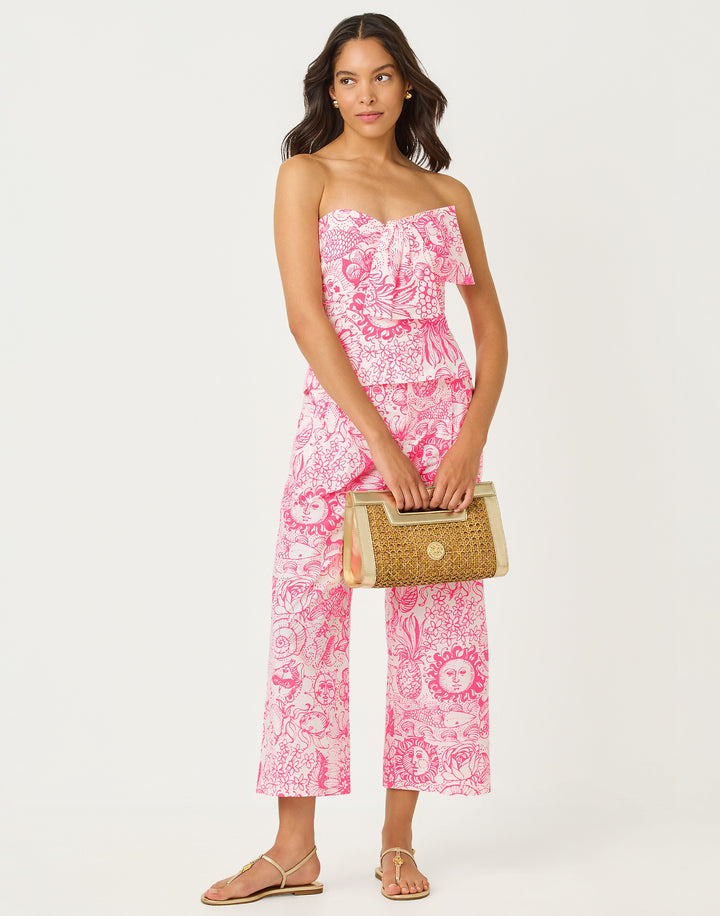 Parni Strapless Cropped Top - Cherry Blossom Fleur De Lilly