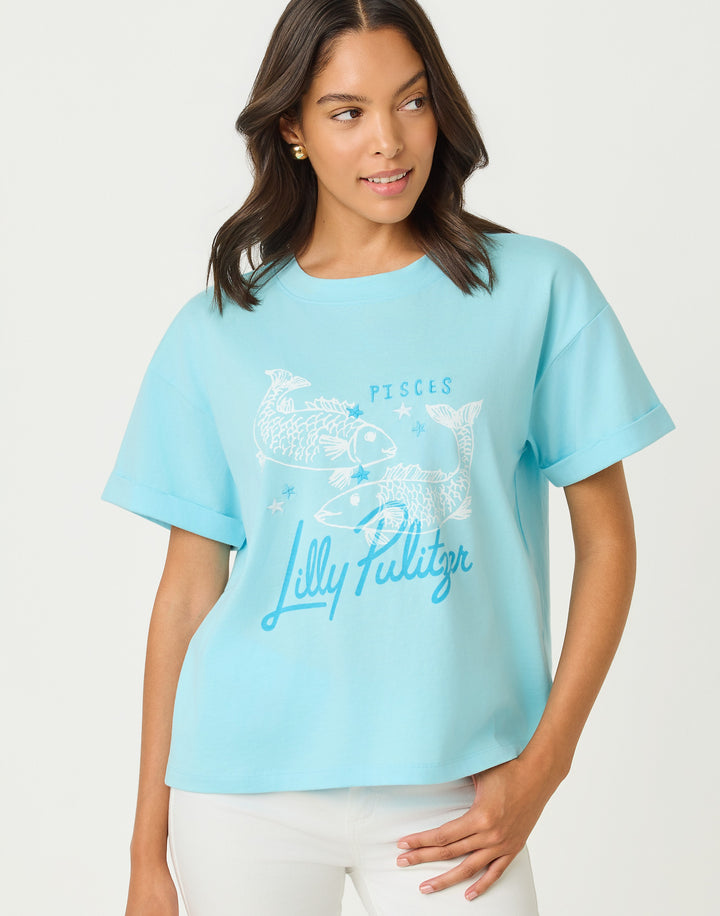 Stella Knit Top - Multi Pisces Graphic