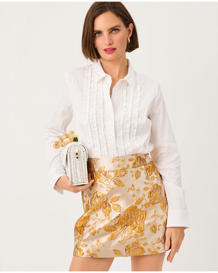 The Fitted Lilly Tuxedo Shirt - Resort White