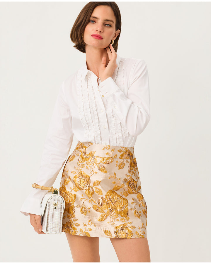 The Fitted Lilly Tuxedo Shirt - Resort White