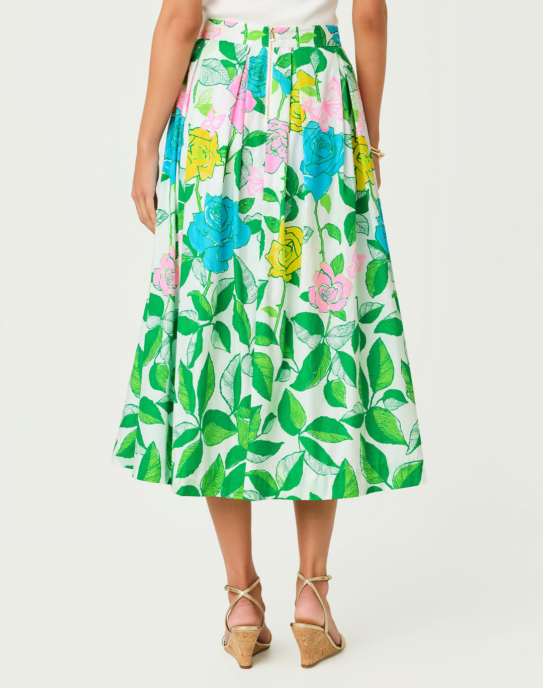 Izela Midi Skirt - Multi Rose Bud