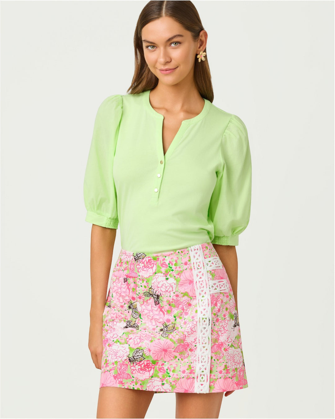 Daye Mini Skort - Pistachio Macaron Bees