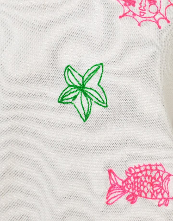 Tensley Sweater - Resort White Fleur