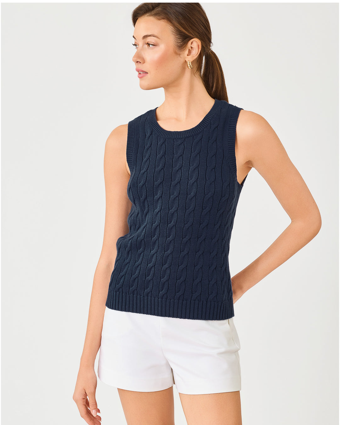 Brockton Crew Neck Sweater Tank - Low Tide Navy