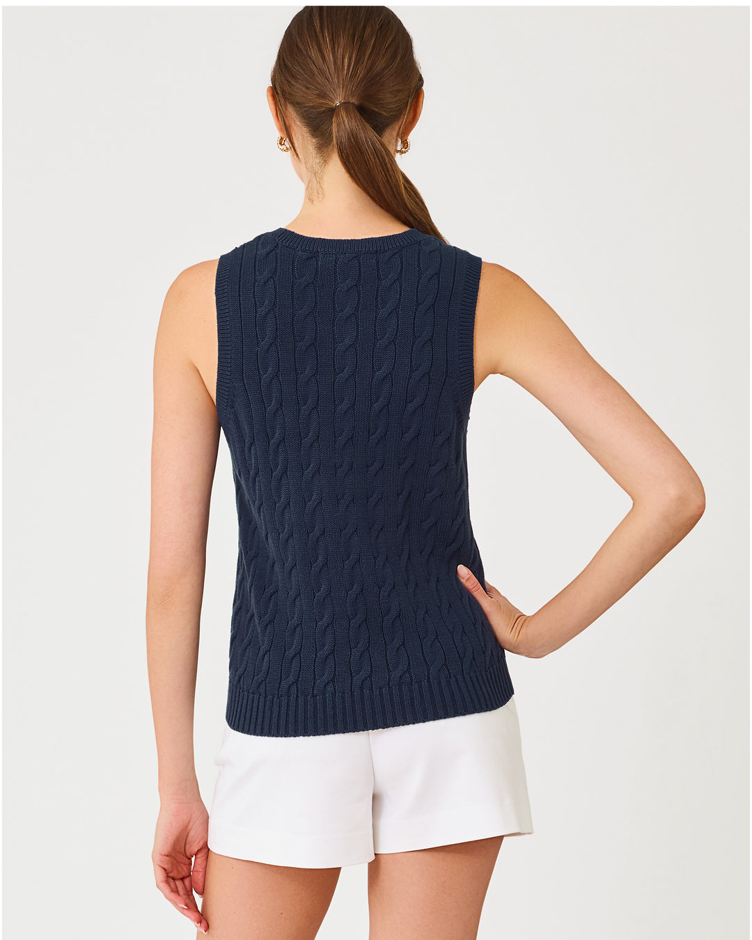 Brockton Crew Neck Sweater Tank - Low Tide Navy