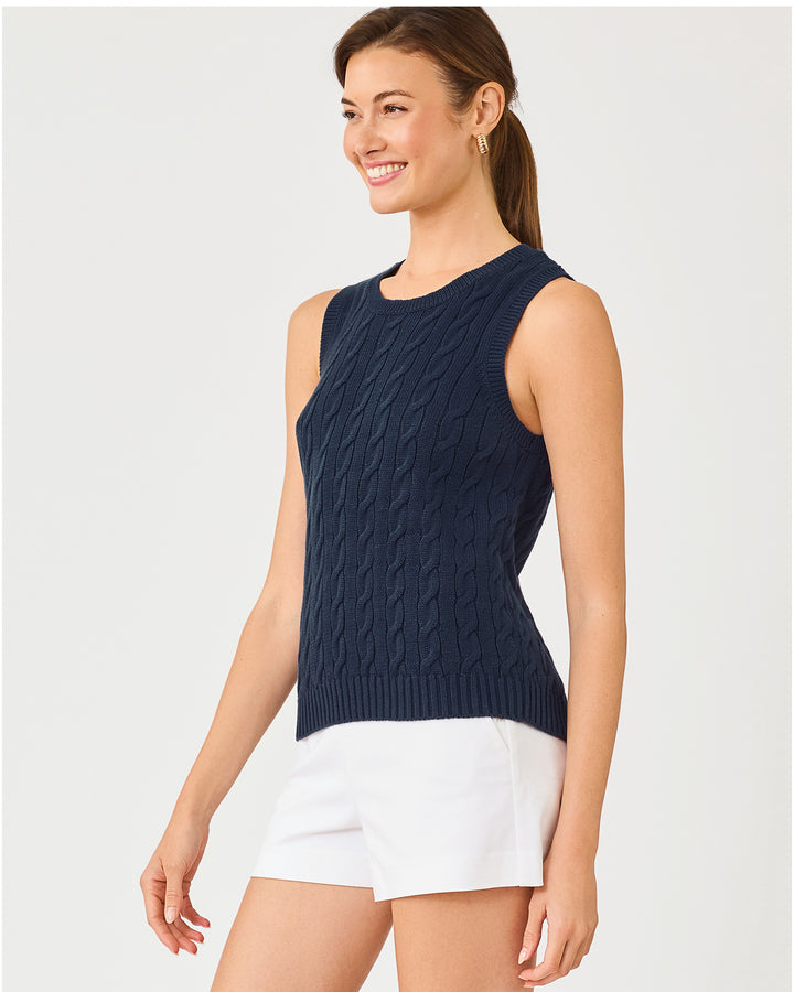 Brockton Crew Neck Sweater Tank - Low Tide Navy