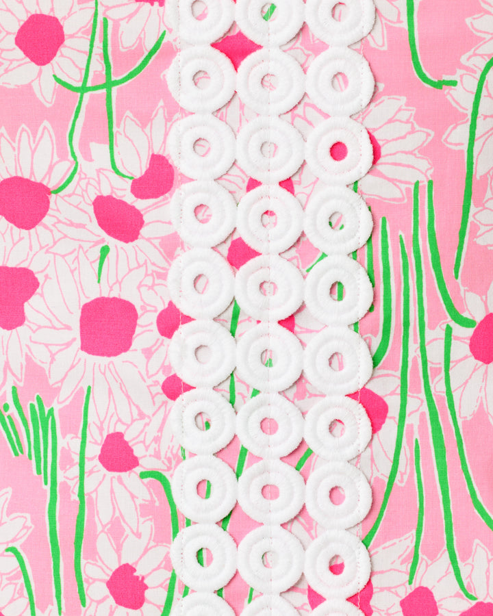 Delores Sleeveless Romper - Conch Shell Pink Sunny Daisies