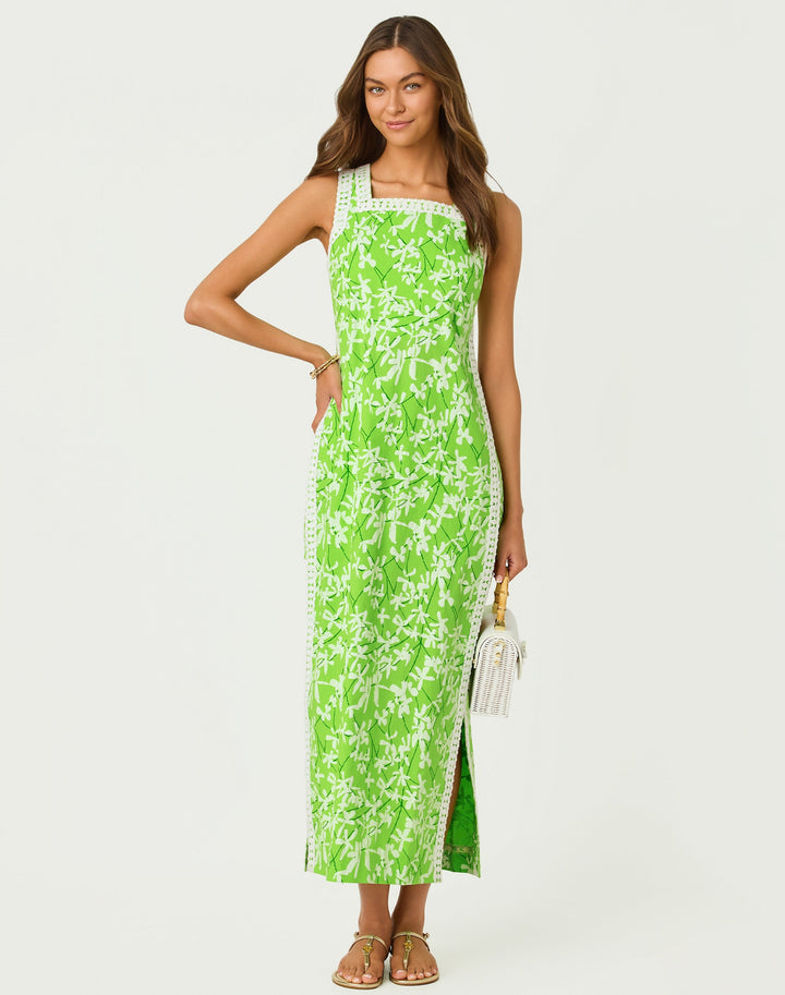 Tina Maxi Romper - Crocodile Green Liza Overprint
