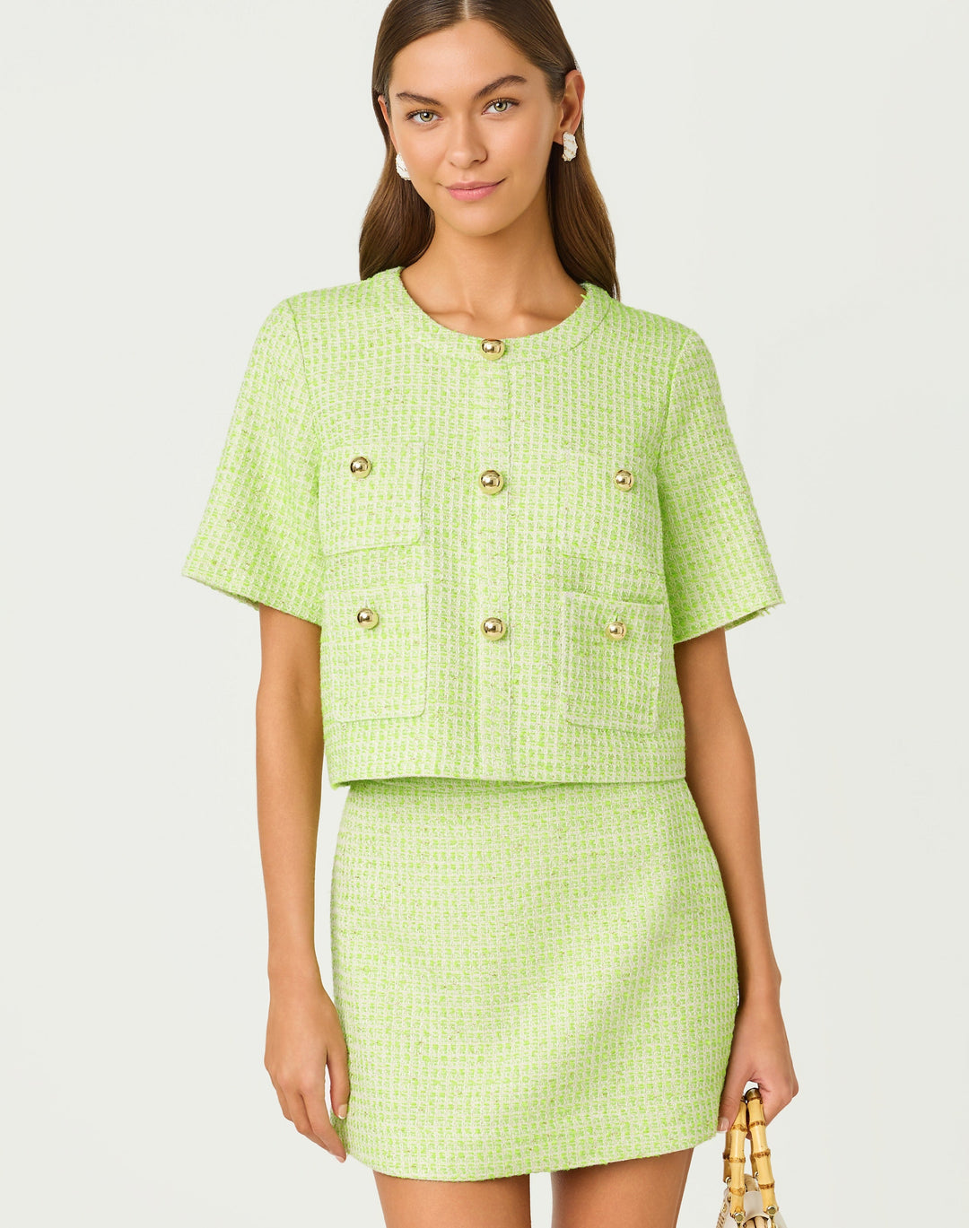 Irving Top - Crocodile Green Fantasy Boucle Peppermint Palm Lou Irving Top - Crocodile Green Fantasy Boucle Peppermint Palm Lou