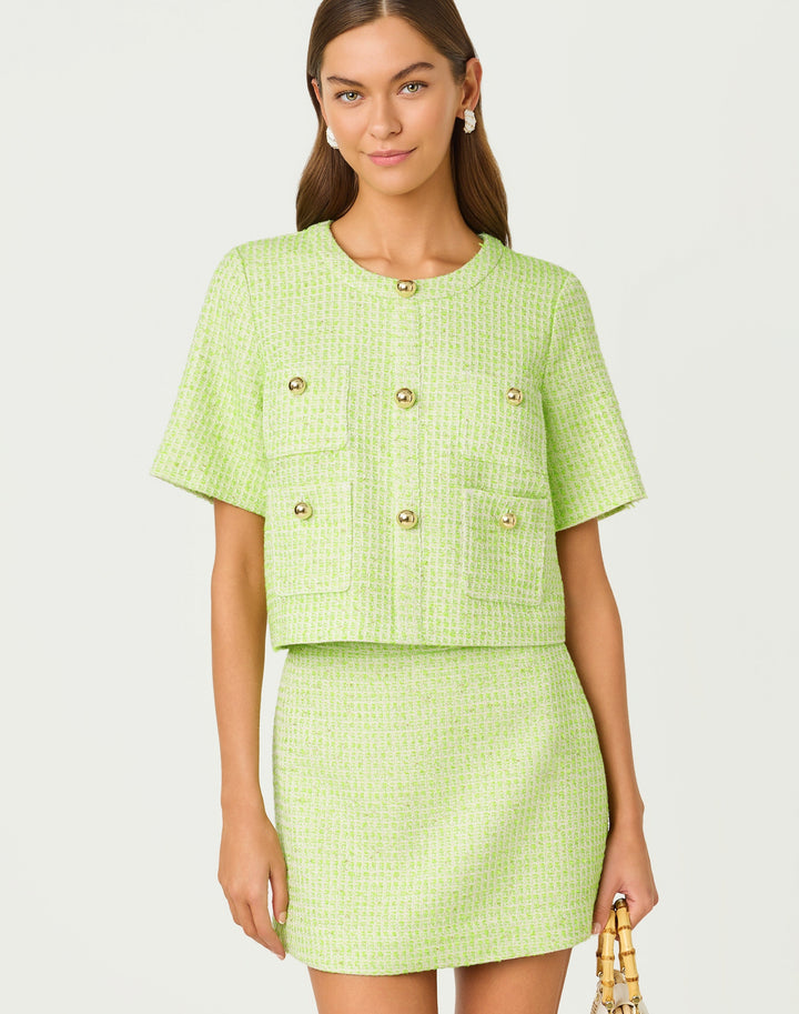 Irving Top - Crocodile Green Fantasy Boucle