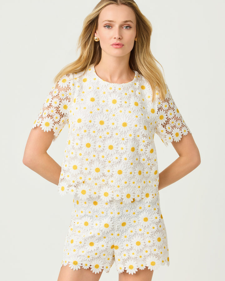 Louise Cropped Top - Resort White Fresh