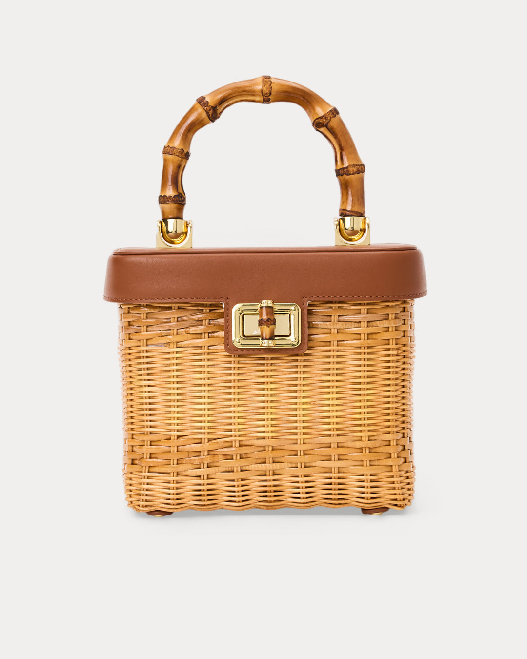 Sienna Top Handle Wicker Bag - Honey