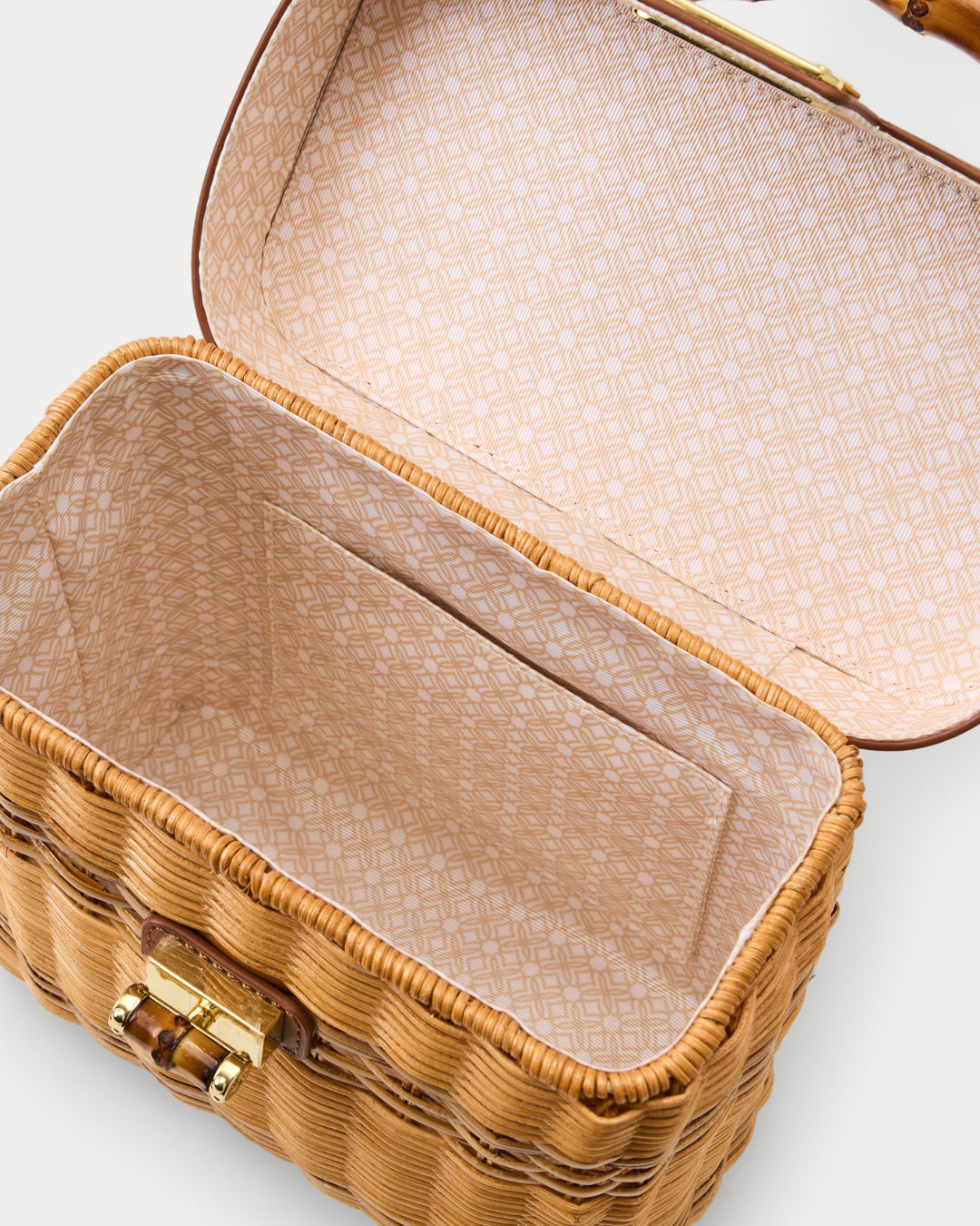 Sienna Top Handle Wicker Bag - Honey