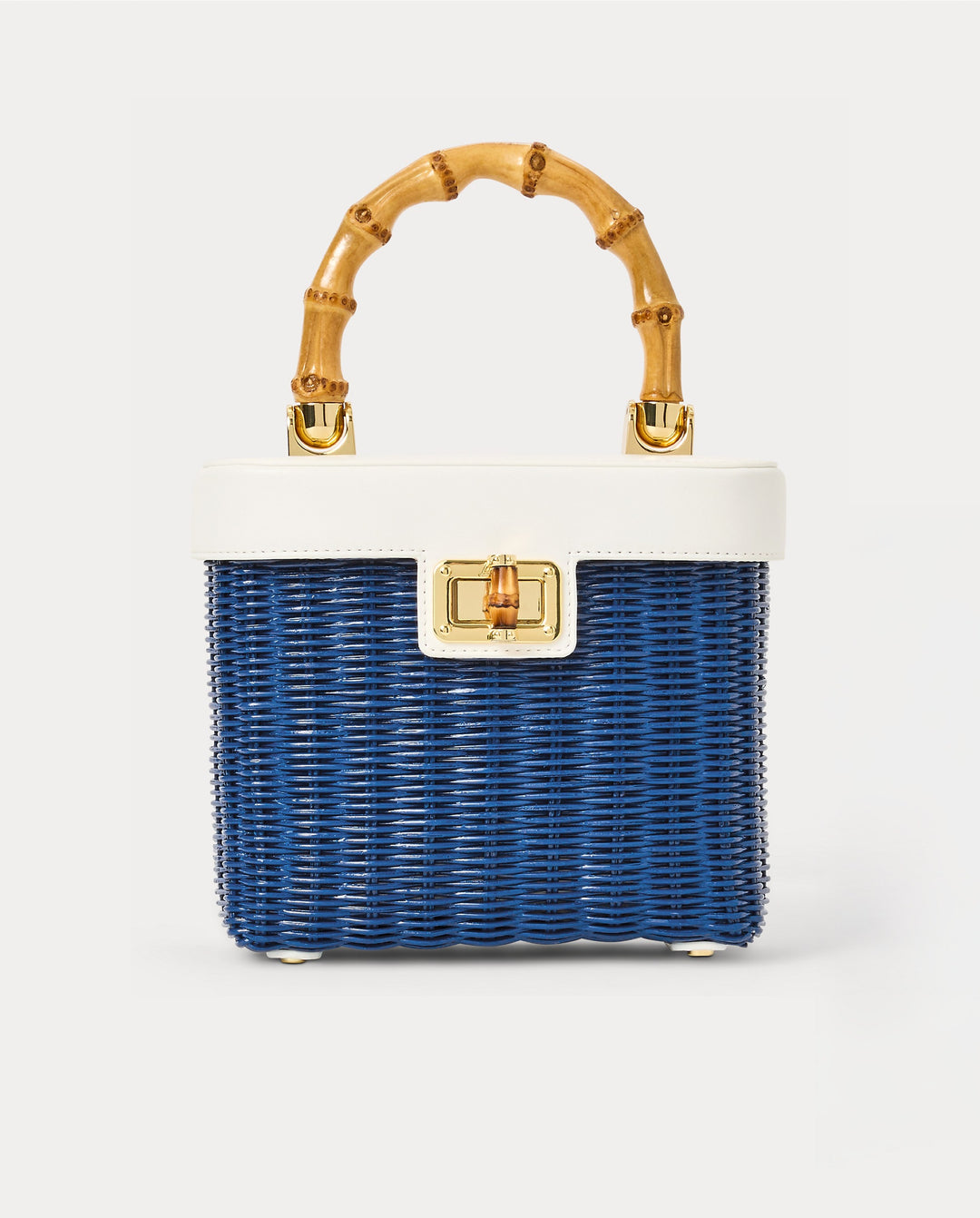 Sienna Top Handle Wicker Bag - Starlight Navy