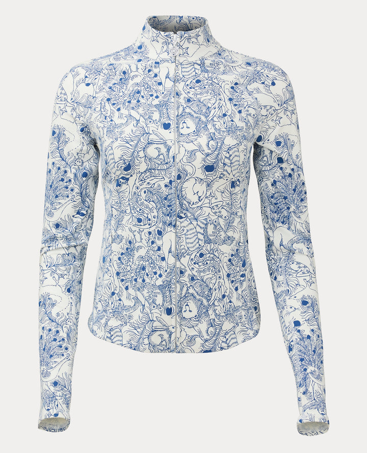 Barbados Zip-up Jacket - Starlight Navy Crossgrain