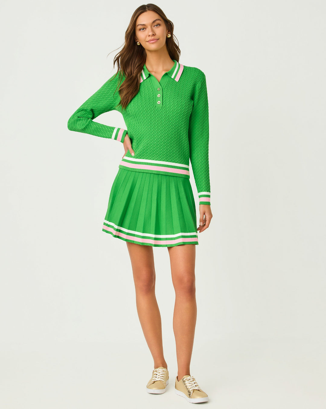 Suzette Sweater Skort - Putting Green X Tipping