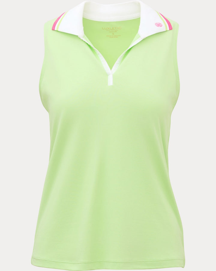 Frida Upf 50+ Sleeveless Polo - Pistachio Macaron