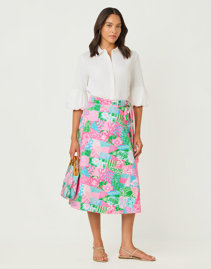 Constance Reversible Midi Skirt - Multi Crazy Quilt