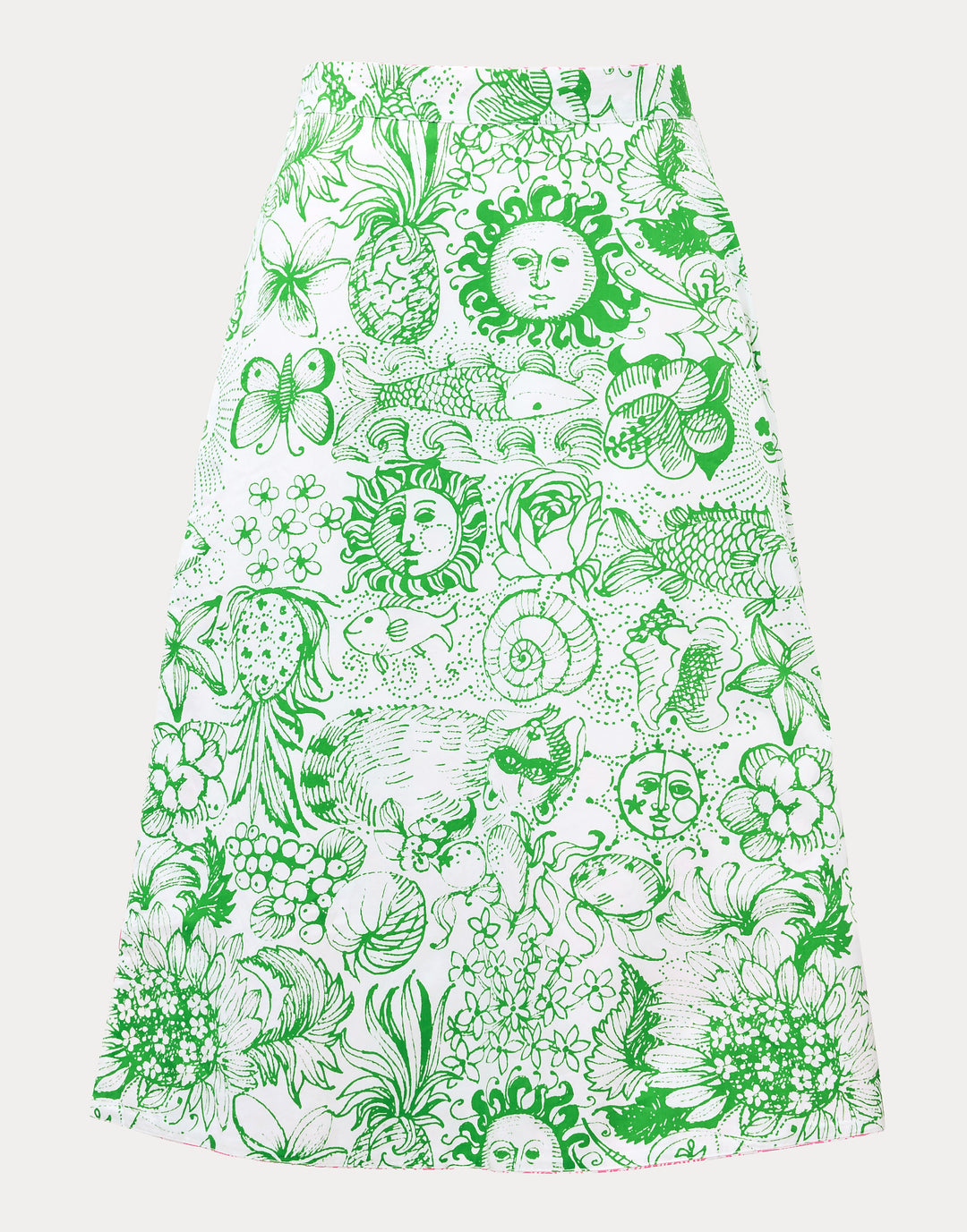 Constance Reversible Midi - Putting Green Fleur