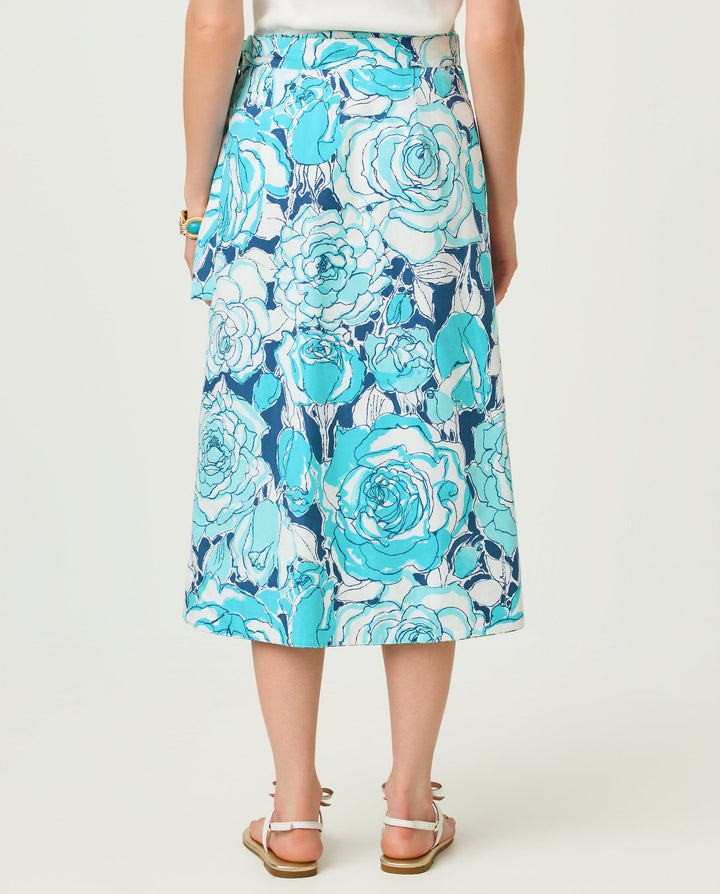 Constance Reversible Midi Skirt - Putting Green Lilly Of The Valley