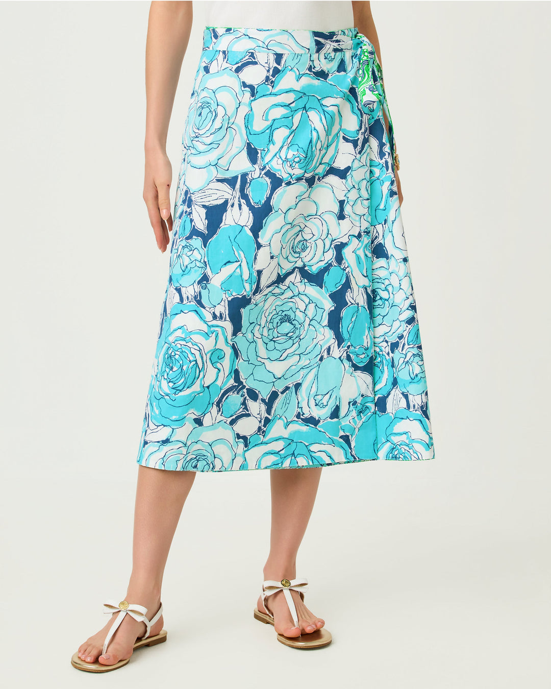 Constance Reversible Midi Skirt - Putting Green Lilly Of The Valley