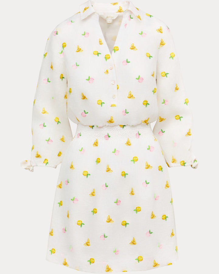 Abralynn Linen Shirtdress - Pink Muse Lemon Bee