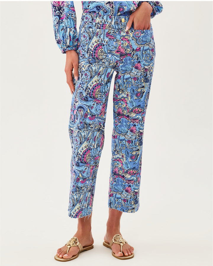 Harleen High Rise Crop Jean - Multi Paisley Parade