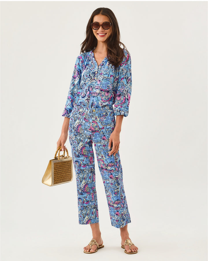 Harleen High Rise Crop Jean - Multi Paisley Parade
