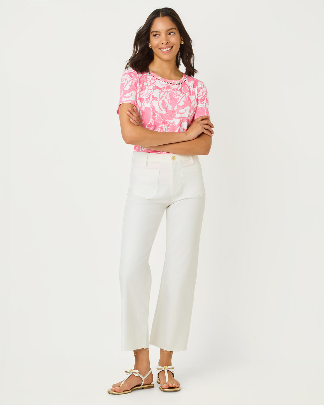 Harleen High Rise Crop Jean - Resort White