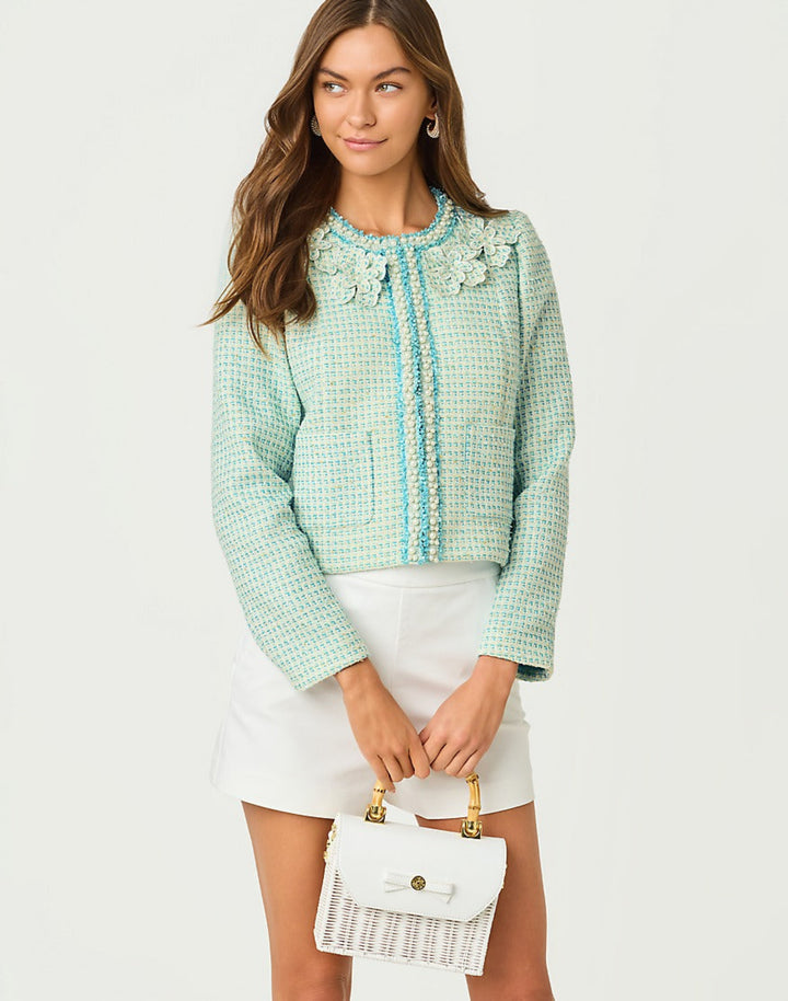 Rohana Boucle Jacket - Capri Blue Fantasy