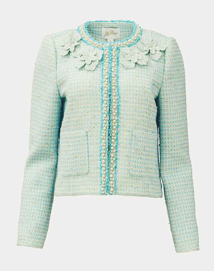 Rohana Boucle Jacket - Capri Blue Fantasy
